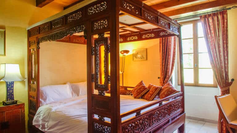 A night in a four-poster bed during a romantic getaway in a charming guest house