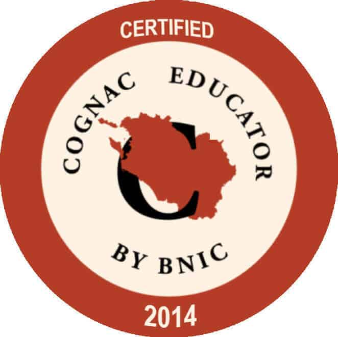 Certifié Cognac Educator par le Bureau National du Cognac Certifié Cognac Educator par le Bureau National du Cognac