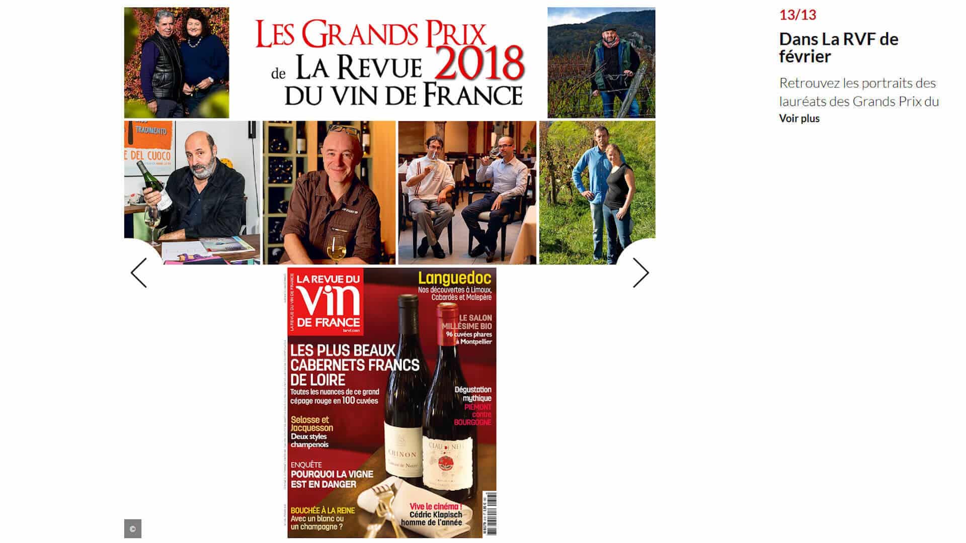 The Cognac vineyard distinguished by the Grand Prix of the Revue des Vins de France (French Wine Magazine) Œnotourisme 2018