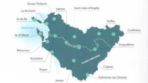 Carte des Charentes et des lieux à visiter