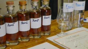 Cognac blending workshop with the estate's cellar master