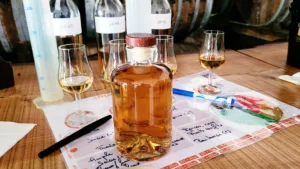 Pineau des Charentes blending workshop with the estate's cellar master
