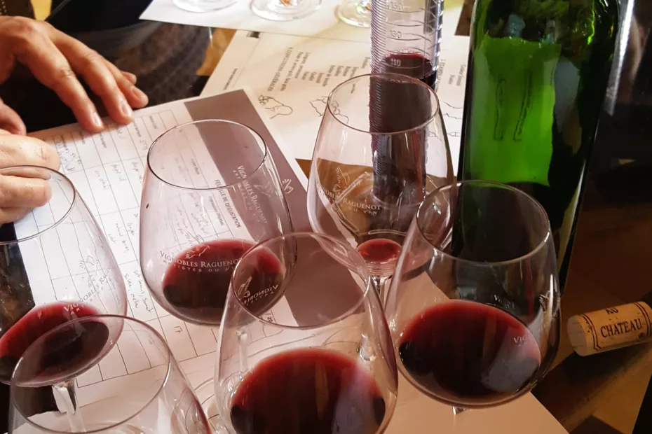 Bordeaux wine blending workshop with the estate's oenologist